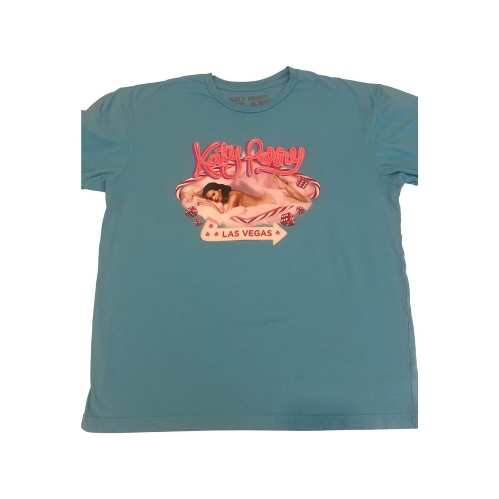 Katy Perry Las Vegas Graphic Tee Aqua Size XL  Sold out on her website like new